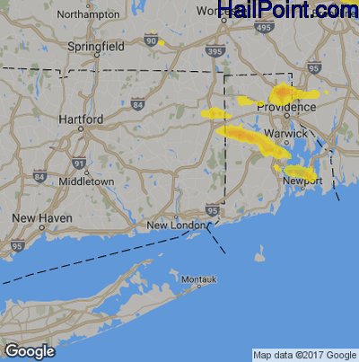 Hail Map for Norwich, CT Region on June 29, 2019
