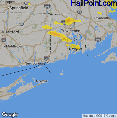 Hail Map for Charlestown, RI Region on June 29, 2019