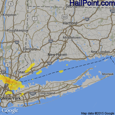 Hail Map for New Haven, CT Region on July 18, 2019