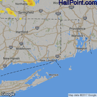 Hail Map for Norwich, CT Region on August 3, 2019