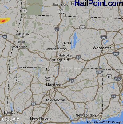 Hail Map for Springfield, MA Region on August 16, 2019