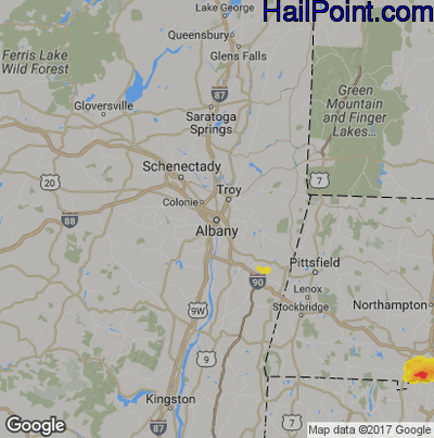 Hail Map for Albany, NY Region on August 19, 2019 