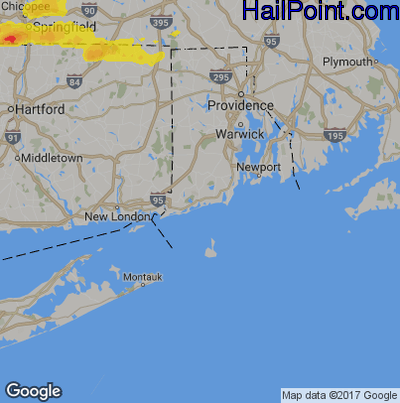 Hail Map for Charlestown, RI Region on August 19, 2019