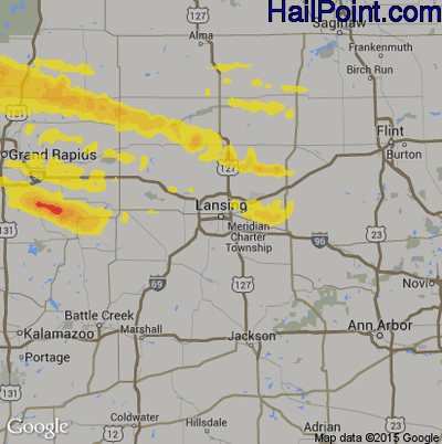 Hail Map for Lansing, MI Region on August 29, 2019