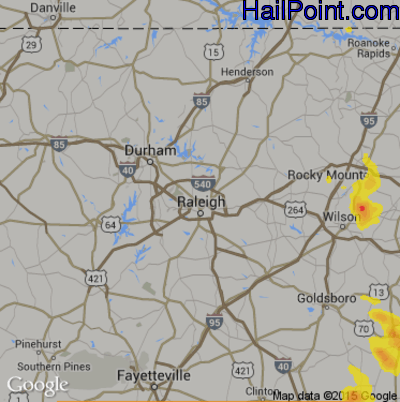 Hail Map for Raleigh, NC Region on September 9, 2019