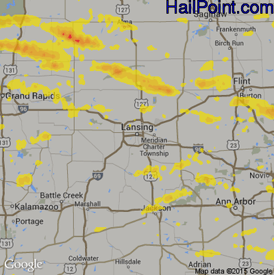 Hail Map for Lansing, MI Region on September 11, 2019