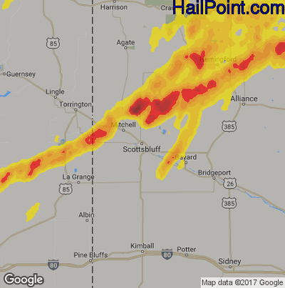 Hail Map for Scottsbluff, NE Region on September 20, 2019
