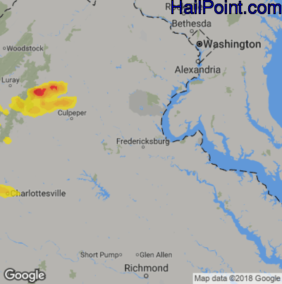 Hail Map for Fredericksburg, VA Region on September 28, 2019