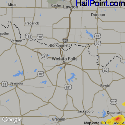 Hail Map for Wichita Falls, TX Region on October 6, 2019
