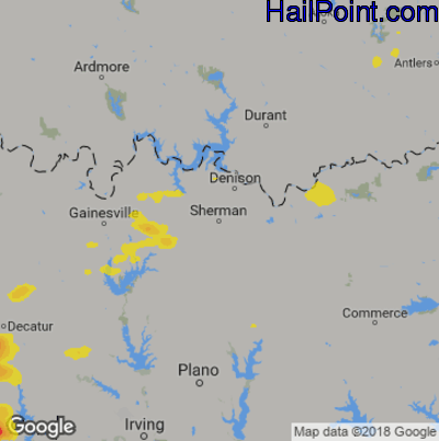 Hail Map for Sherman, TX Region on October 6, 2019