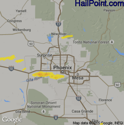 Hail Map for Phoenix, AZ Region on November 21, 2019