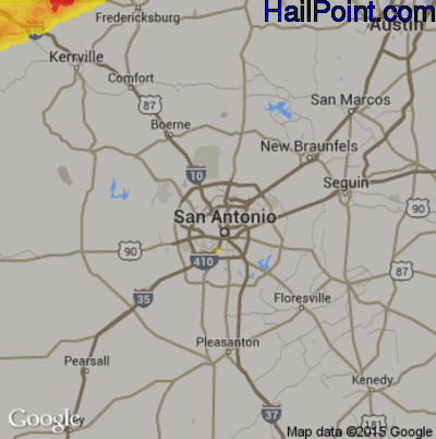 Hail Map for San Antonio, TX Region on March 19, 2020