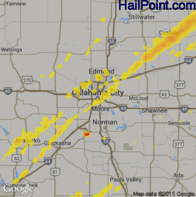 Hail Map for Oklahoma City, OK Region on March 27, 2020