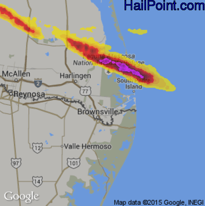 Hail Map for Brownsville, TX Region on April 4, 2020