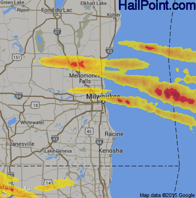 Hail Map for Milwaukee, WI Region on April 7, 2020 