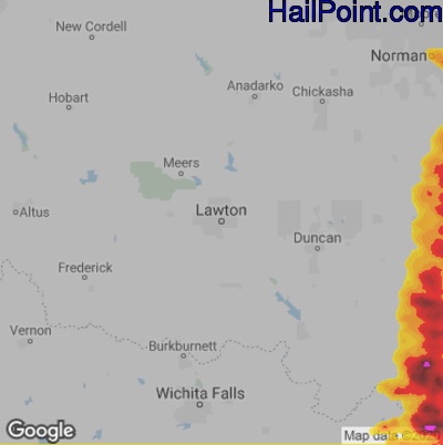 Hail Map for Lawton, OK Region on May 4, 2020