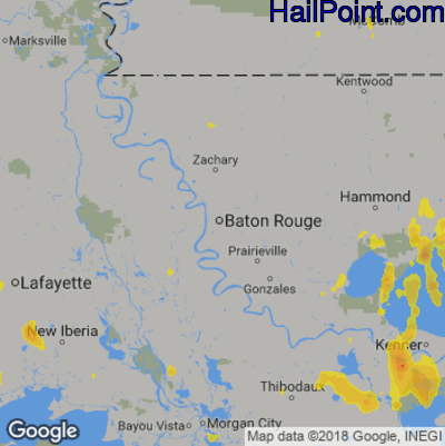 Hail Map for Baton Rouge, LA Region on May 14, 2020