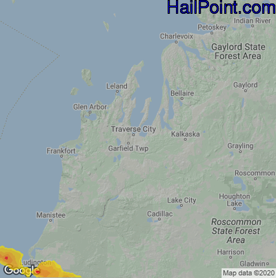 Hail Map for Traverse City, MI Region on June 3, 2020