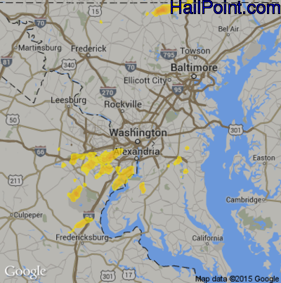 Hail Map for Washington, DC Region on June 4, 2020