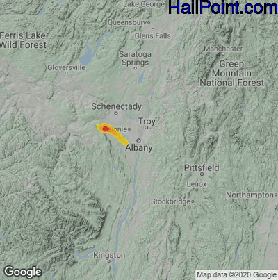 Hail Map for Albany, NY Region on June 5, 2020