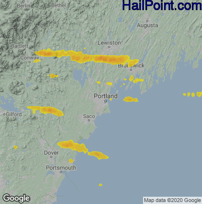 Hail Map for Portland, ME Region on June 6, 2020