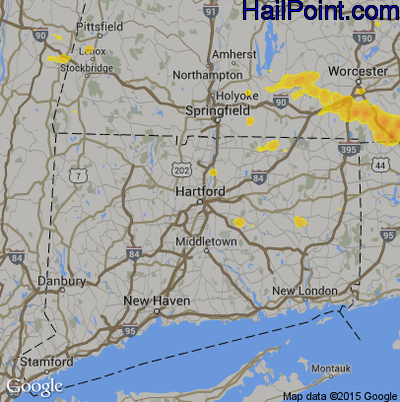 Hail Map for Hartford, CT Region on June 6, 2020