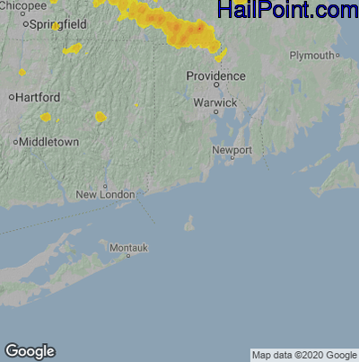 Hail Map for Charlestown, RI Region on June 6, 2020