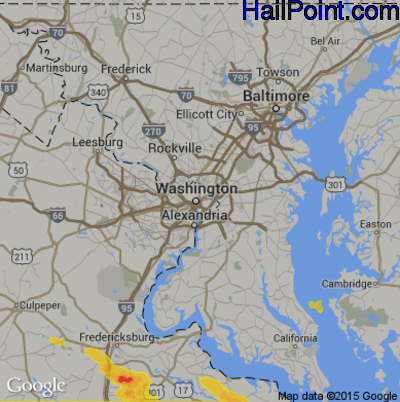 Hail Map for Washington, DC Region on June 6, 2020
