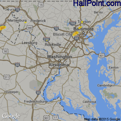 Hail Map for Washington, DC Region on June 23, 2020 