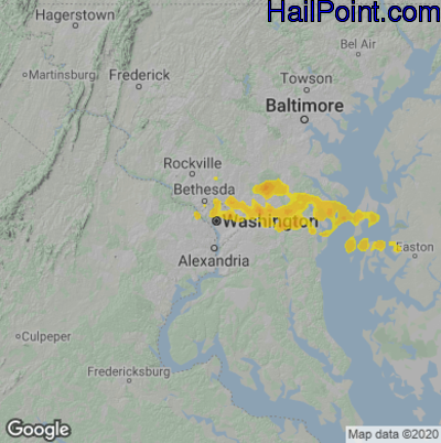 Hail Map for Washington, DC Region on September 3, 2020 