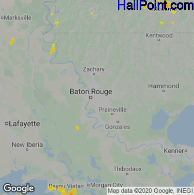 Hail Map for Baton Rouge, LA Region on September 5, 2020