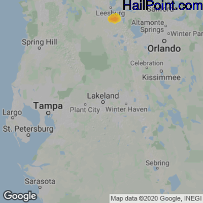 Hail Map for Lakeland, FL Region on March 31, 2021