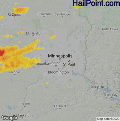 Hail Map for Minneapolis, MN Region on April 6, 2021 