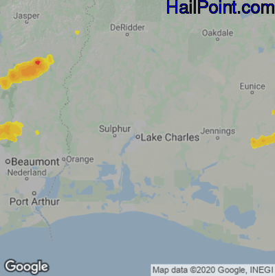 Hail Map for Lake Charles, LA Region on April 14, 2021