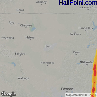 Hail Map for Enid, OK Region on May 4, 2021