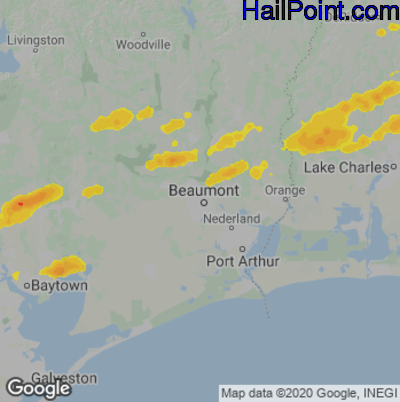 Hail Map for Beaumont, TX Region on May 4, 2021