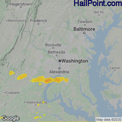 Hail Map for Washington, DC Region on May 4, 2021