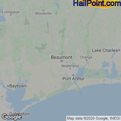 Hail Map for Beaumont, TX Region on May 10, 2021