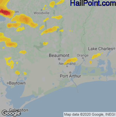 Hail Map for Beaumont, TX Region on May 11, 2021