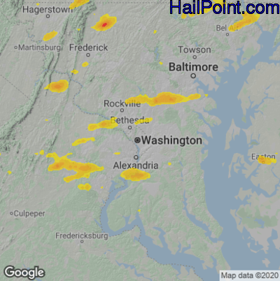 Hail Map for Washington, DC Region on May 26, 2021