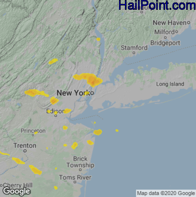 Hail Map for New York, NY Region on June 4, 2021
