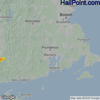 Hail Map for Providence, RI Region on June 4, 2021 