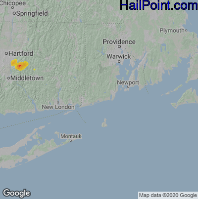 Hail Map for Charlestown, RI Region on June 4, 2021 