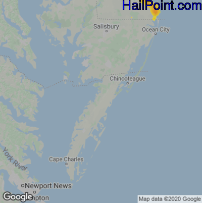 Hail Map for Parksley, DE Region on June 9, 2021