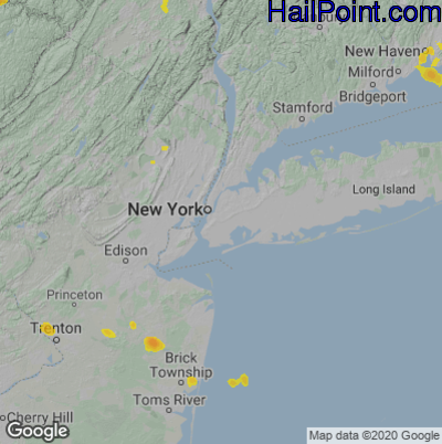 Hail Map for New York, NY Region on June 9, 2021