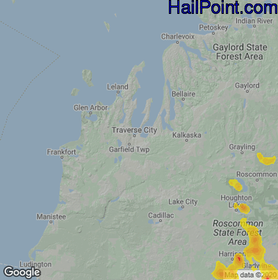 Hail Map for Traverse City, MI Region on June 11, 2021