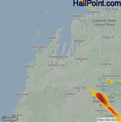 Hail Map for Traverse City, MI Region on June 12, 2021