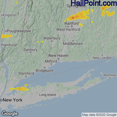 Hail Map for New Haven, CT Region on June 30, 2021