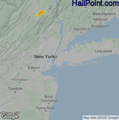 Hail Map for New York, NY Region on July 2, 2021