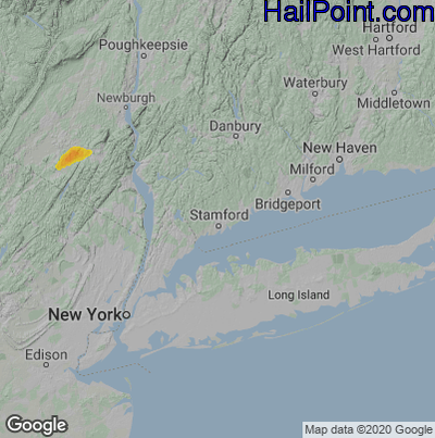 Hail Map for Stamford, CT Region on July 2, 2021